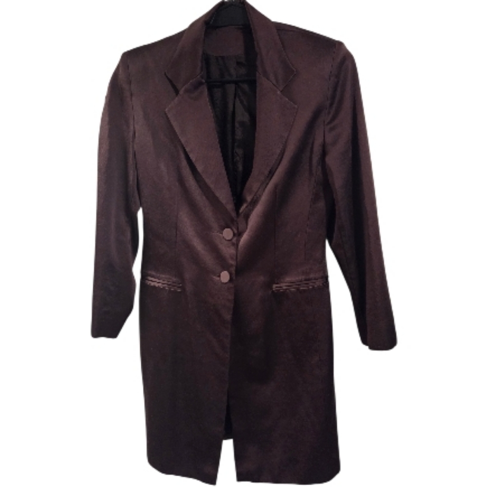Vintage Opera by Richards Wool Blend Long Blazer Coat – UK Made – Medium Petite